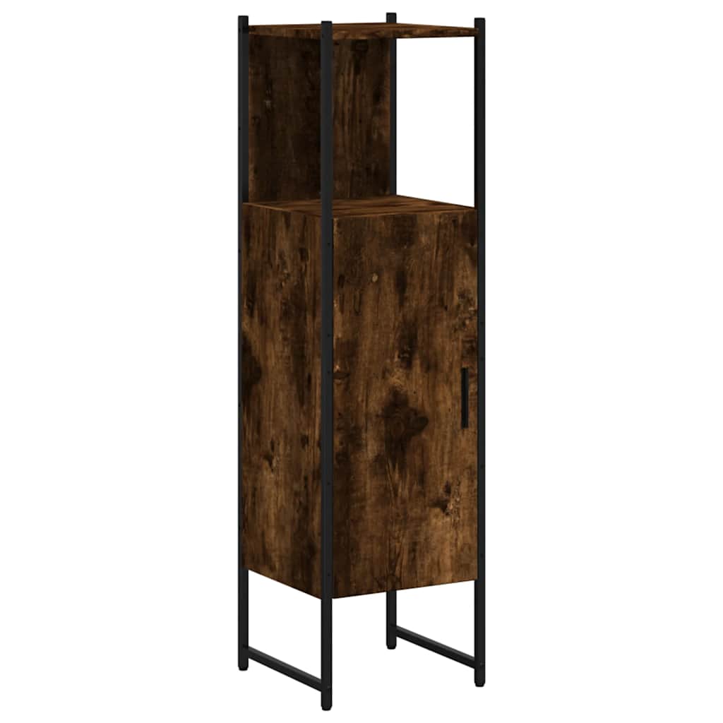 Ντουλάπι Μπάνιου Καπνιστή Δρυς 33x33x120,5 εκ. Επεξεργ. Ξύλο