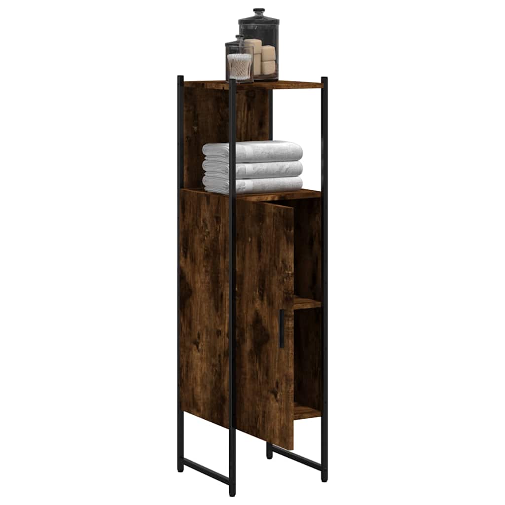 Ντουλάπι Μπάνιου Καπνιστή Δρυς 33x33x120,5 εκ. Επεξεργ. Ξύλο