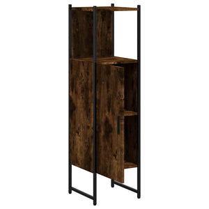 Ντουλάπι Μπάνιου Καπνιστή Δρυς 33x33x120,5 εκ. Επεξεργ. Ξύλο