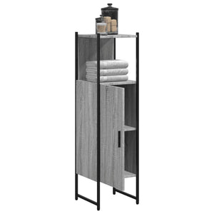 Ντουλάπι Μπάνιου Γκρι Sonoma 33x33x120,5 εκ. Επεξεργασμένο Ξύλο - Pakobazaar