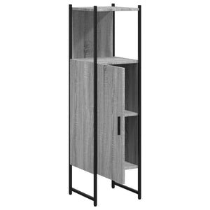 Ντουλάπι Μπάνιου Γκρι Sonoma 33x33x120,5 εκ. Επεξεργασμένο Ξύλο - Pakobazaar