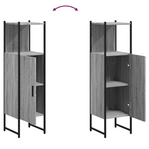 Ντουλάπι Μπάνιου Γκρι Sonoma 33x33x120,5 εκ. Επεξεργασμένο Ξύλο - Pakobazaar