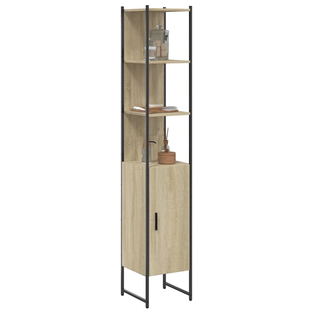 Ντουλάπι Μπάνιου Sonoma Δρυς 33x33x185,5 εκ. Επεξεργασμένο Ξύλο