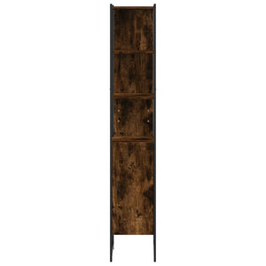 Ντουλάπι Μπάνιου Καπνιστή Δρυς 33x33x185,5 εκ. Επεξεργ. Ξύλο - Pakobazaar