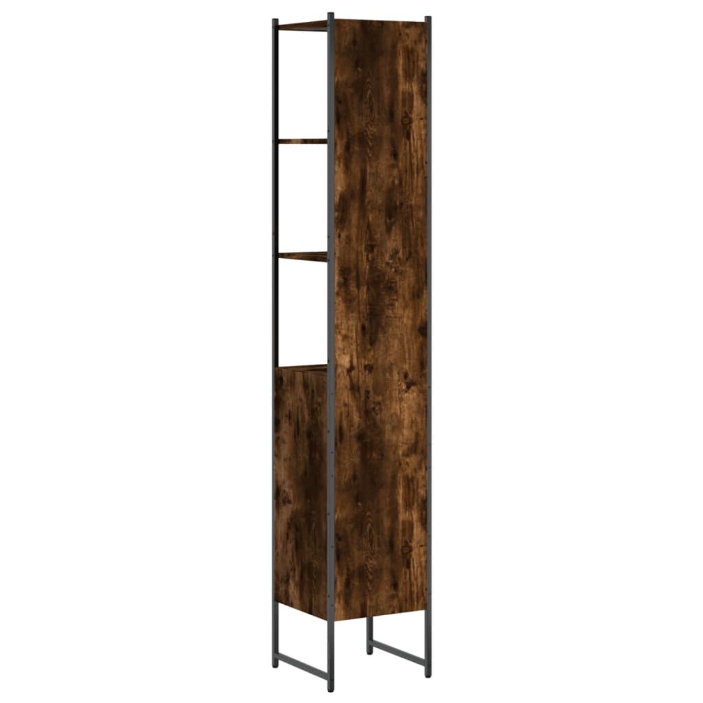 Ντουλάπι Μπάνιου Καπνιστή Δρυς 33x33x185,5 εκ. Επεξεργ. Ξύλο - Pakobazaar