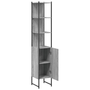 Ντουλάπι Μπάνιου Γκρι Sonoma 33x33x185,5 εκ. Επεξεργασμένο Ξύλο