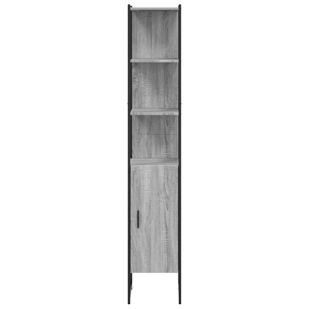 Ντουλάπι Μπάνιου Γκρι Sonoma 33x33x185,5 εκ. Επεξεργασμένο Ξύλο