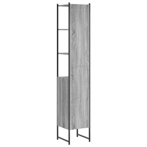 Ντουλάπι Μπάνιου Γκρι Sonoma 33x33x185,5 εκ. Επεξεργασμένο Ξύλο