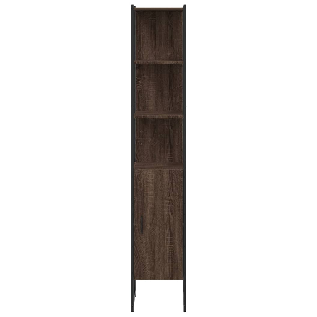 Ντουλάπι Μπάνιου Καφέ Δρυς 33x33x185,5 εκ. Επεξεργασμένο Ξύλο - Pakobazaar