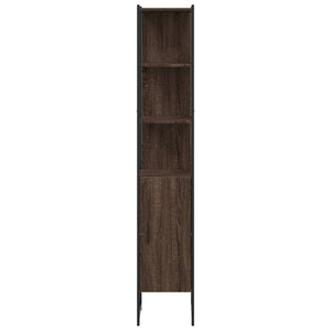 Ντουλάπι Μπάνιου Καφέ Δρυς 33x33x185,5 εκ. Επεξεργασμένο Ξύλο - Pakobazaar