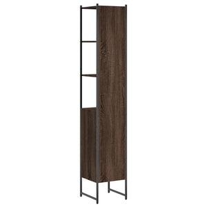 Ντουλάπι Μπάνιου Καφέ Δρυς 33x33x185,5 εκ. Επεξεργασμένο Ξύλο - Pakobazaar