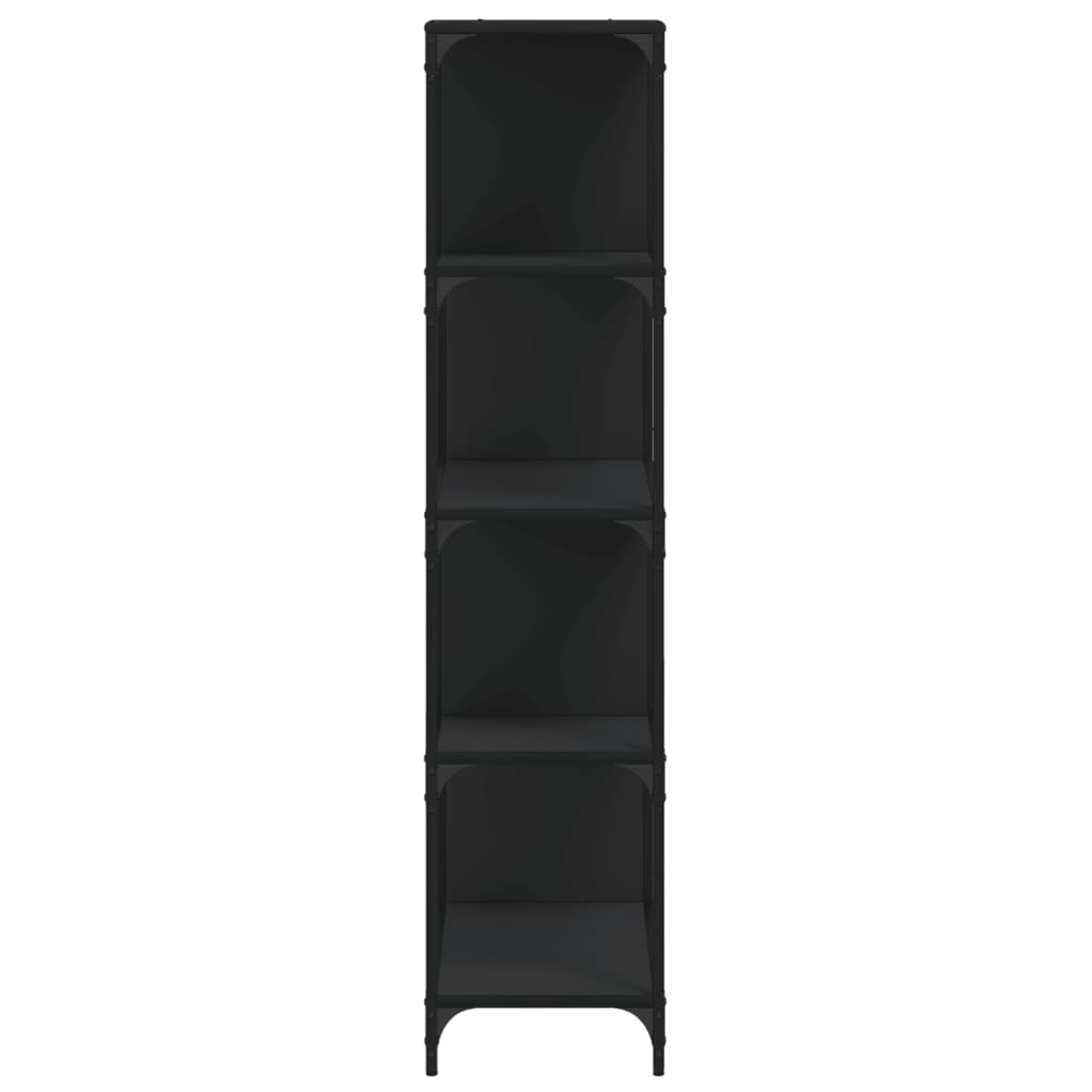 Βιβλιοθήκη Σκάλα 4 Ράφια Μαύρη 139x33,5x149 εκ. Επεξεργ. Ξύλο