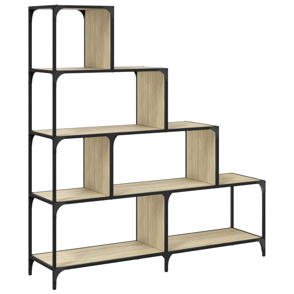 Βιβλιοθήκη Σκάλα 4 Ράφια Sonoma Δρυς 139x33,5x149 εκ Επεξ. Ξύλο