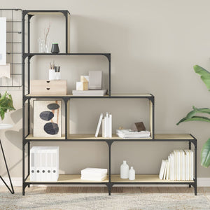 Βιβλιοθήκη Σκάλα 4 Ράφια Sonoma Δρυς 139x33,5x149 εκ Επεξ. Ξύλο - Pakobazaar