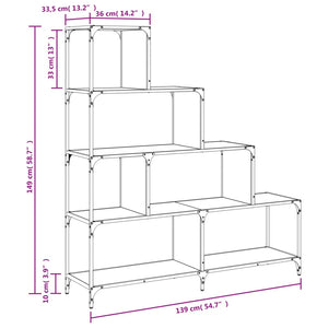 Βιβλιοθήκη Σκάλα 4 Ράφια Sonoma Δρυς 139x33,5x149 εκ Επεξ. Ξύλο - Pakobazaar