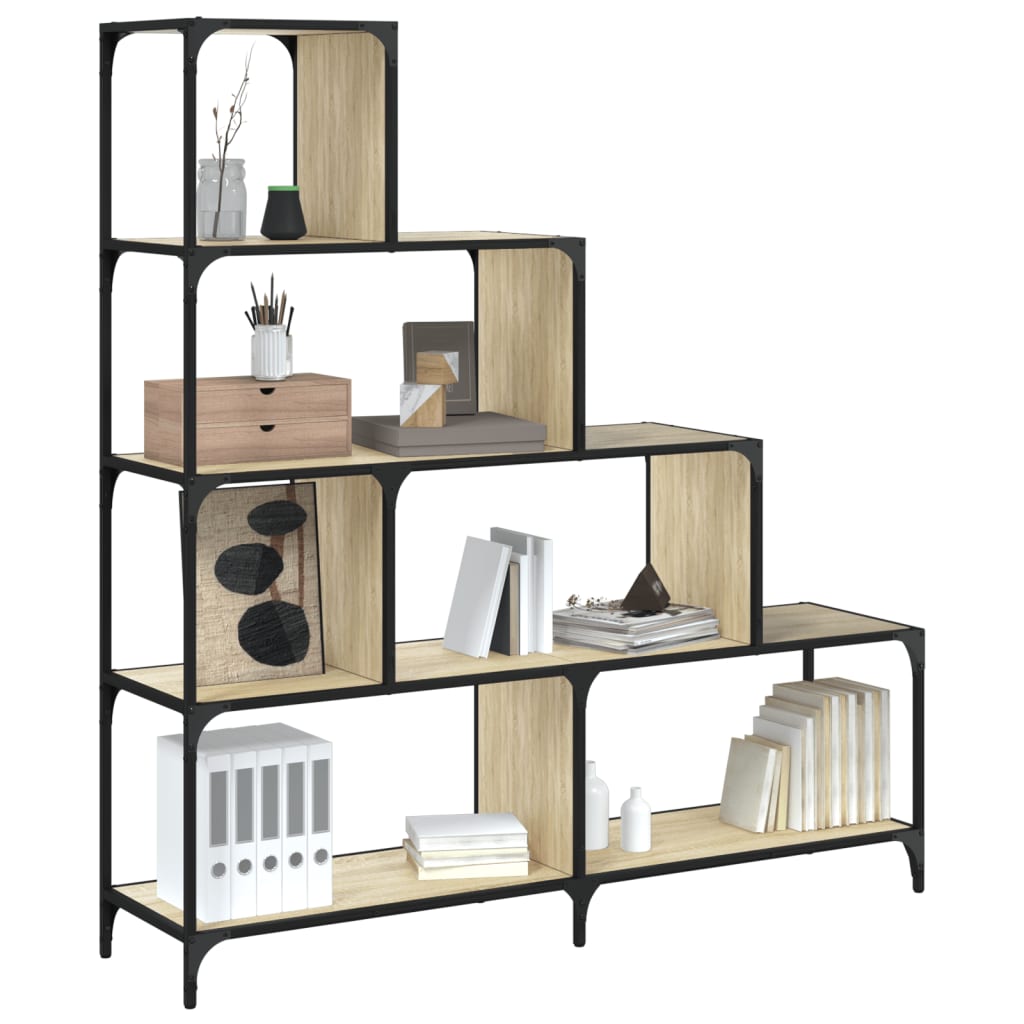 Βιβλιοθήκη Σκάλα 4 Ράφια Sonoma Δρυς 139x33,5x149 εκ Επεξ. Ξύλο