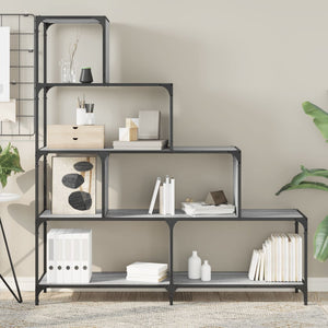 Βιβλιοθήκη Σκάλα 4 Ράφια Γκρι Sonoma 139x33,5x149 εκ Επεξ. Ξύλο - Pakobazaar