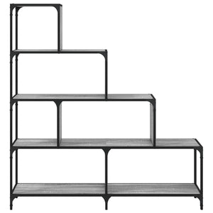 Βιβλιοθήκη Σκάλα 4 Ράφια Γκρι Sonoma 139x33,5x149 εκ Επεξ. Ξύλο - Pakobazaar