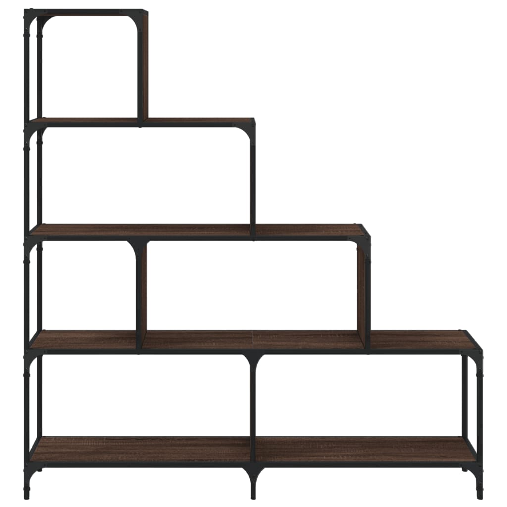 Βιβλιοθήκη Σκάλα 4 Ράφια Καφέ 139x33,5x149 εκ. Επεξ. Ξύλο