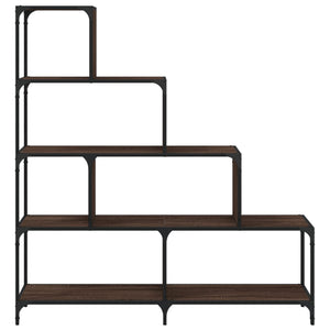 Βιβλιοθήκη Σκάλα 4 Ράφια Καφέ 139x33,5x149 εκ. Επεξ. Ξύλο