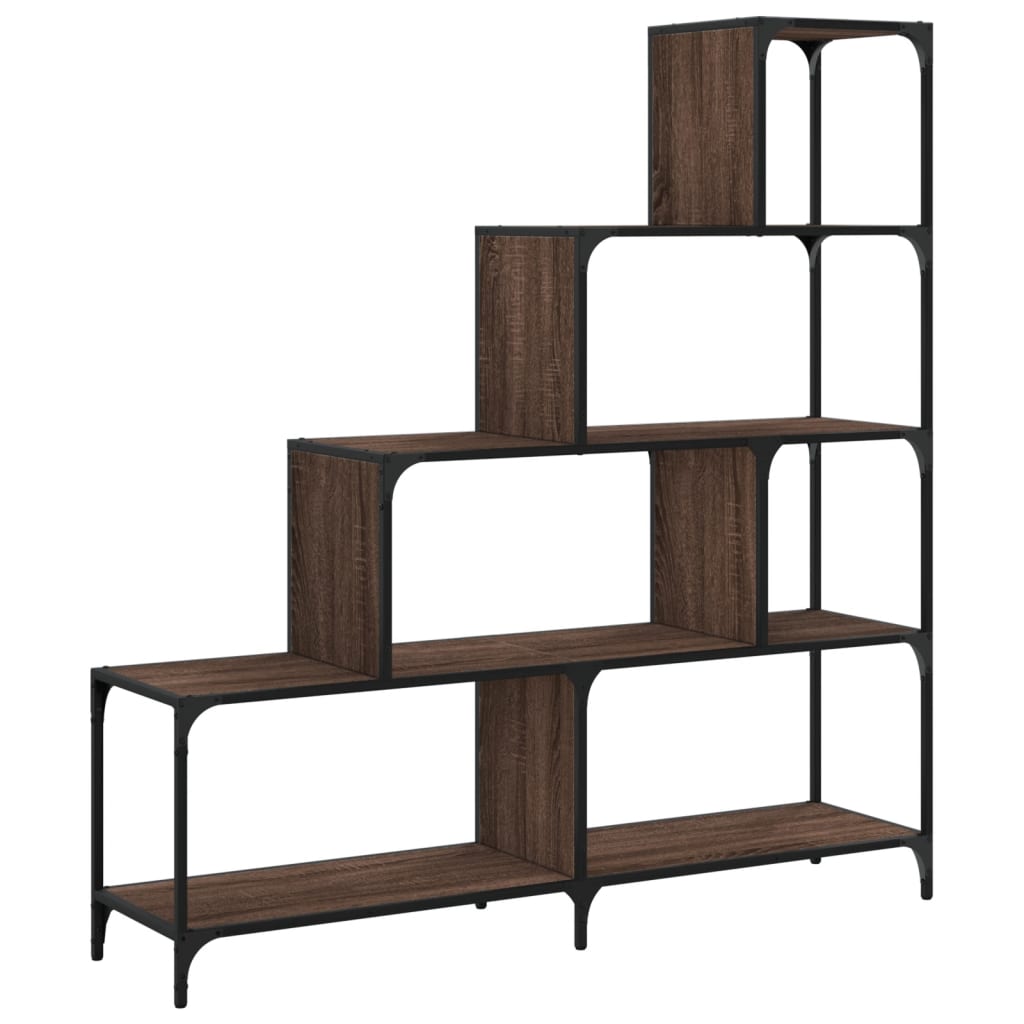 Βιβλιοθήκη Σκάλα 4 Ράφια Καφέ 139x33,5x149 εκ. Επεξ. Ξύλο