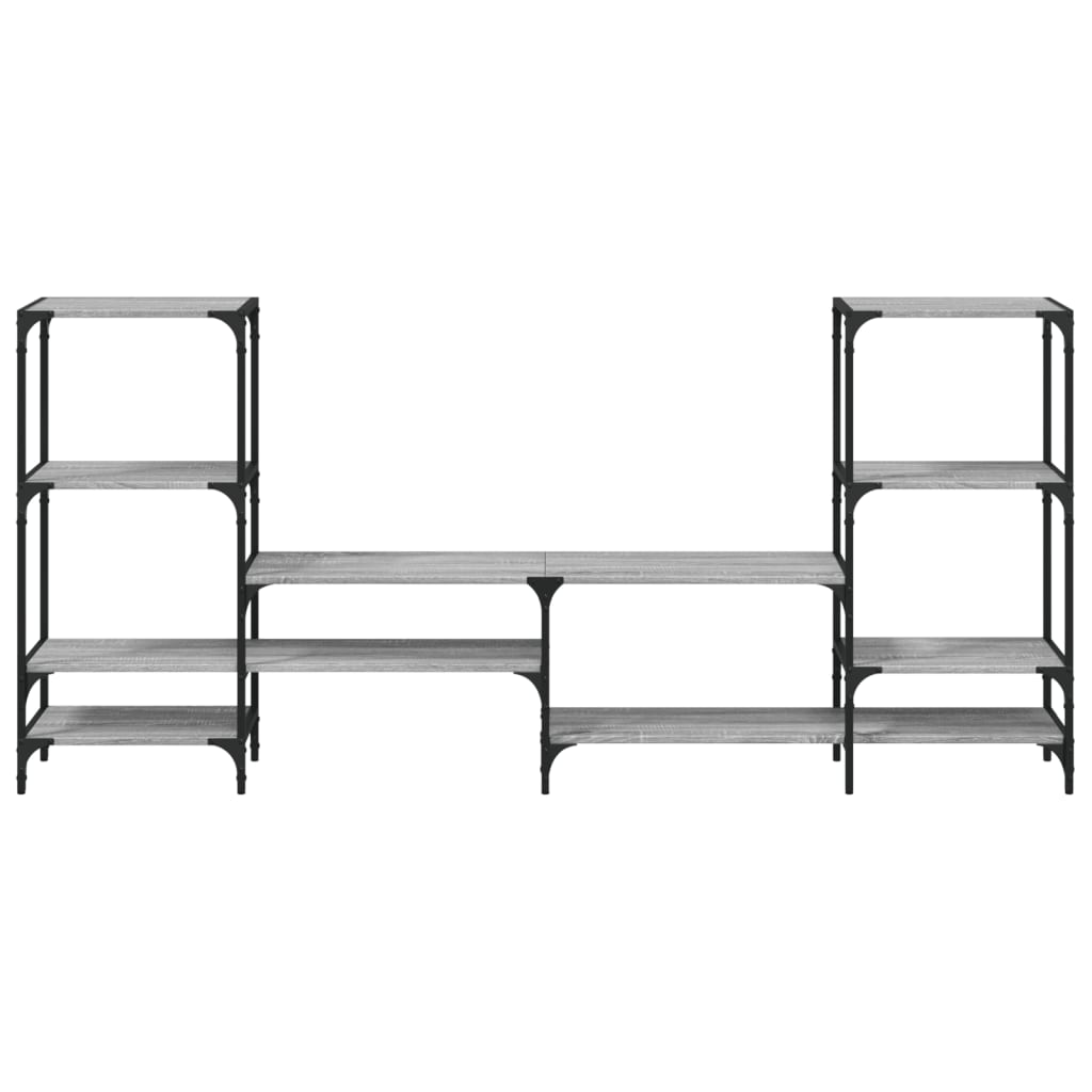 Έπιπλο Τηλεόρασης Γκρι Sonoma 206,5x28,5x95 εκ. από Επεξ. Ξύλο