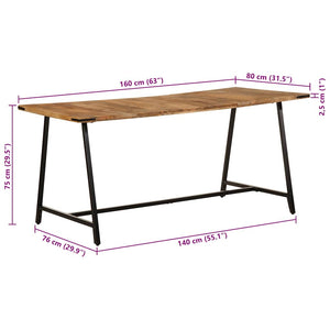 Τραπεζαρία 160 x 80 x 75 εκ. από Μασίφ Ξύλο Μάνγκο