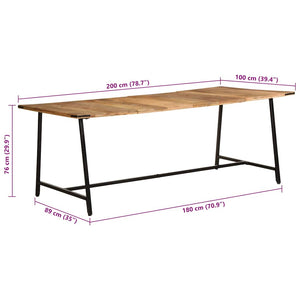 Τραπεζαρία 200 x 100 x 75 εκ. από Μασίφ Ξύλο Μάνγκο