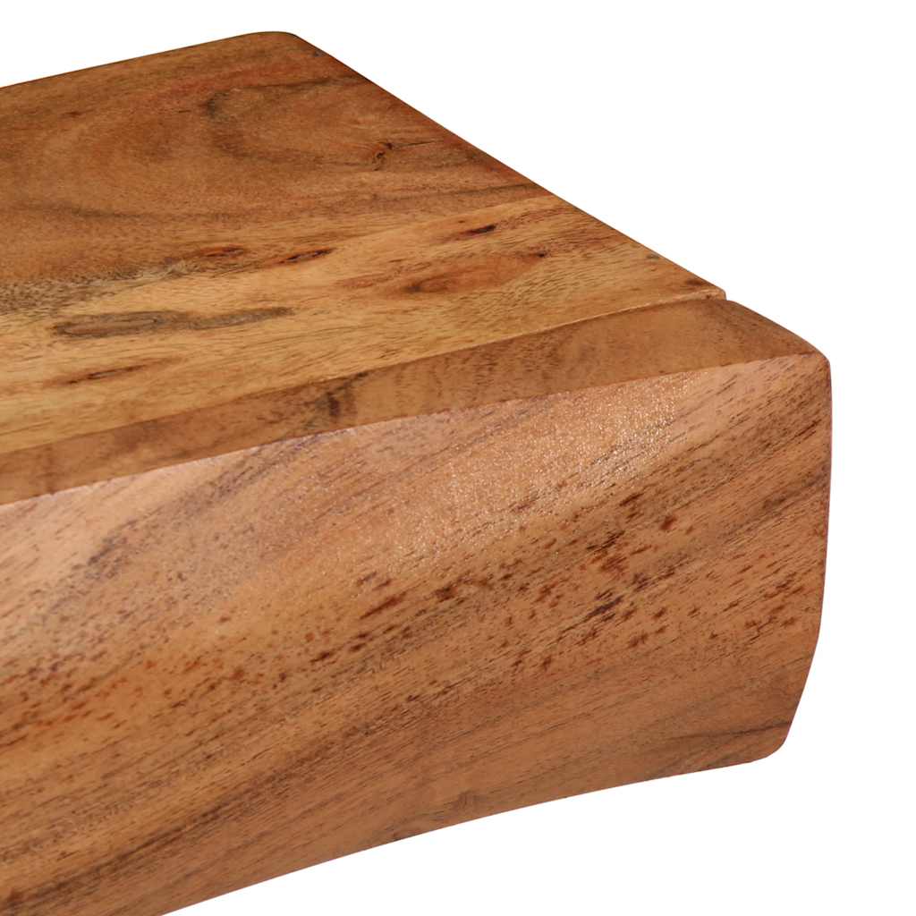 Ράφια Τοίχου 2 τεμ. 80x17x8 εκ. από Μασίφ Ξύλο Ακακίας