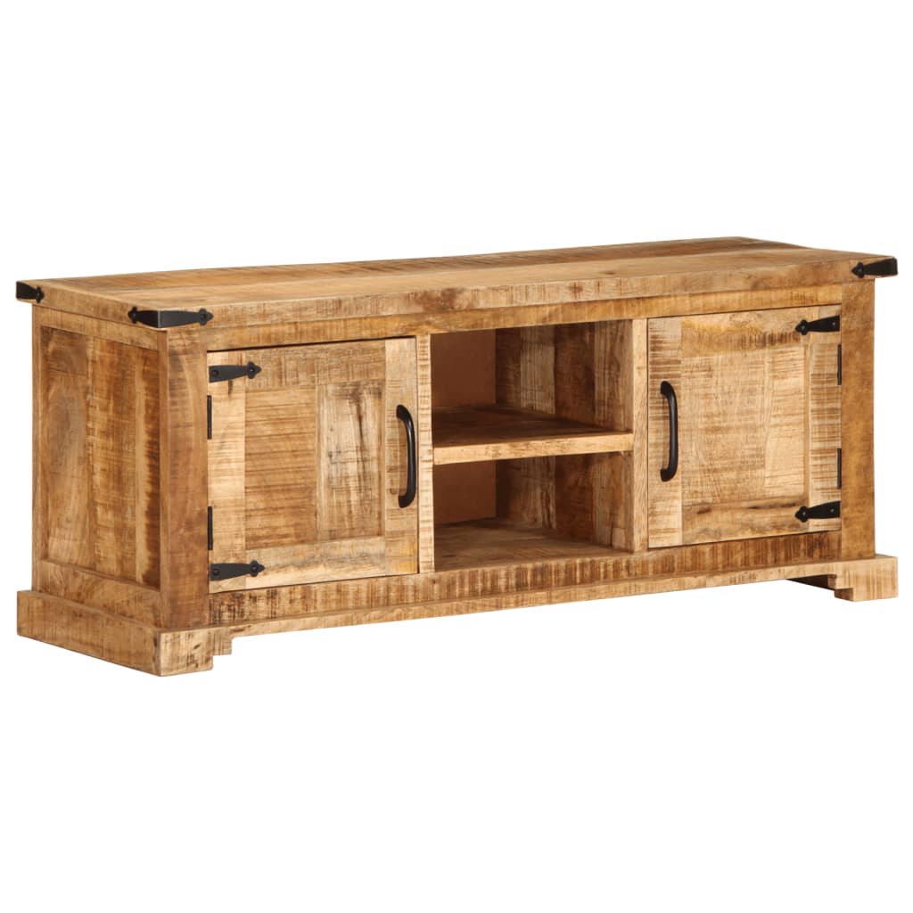 Έπιπλο Τηλεόρασης 110x35x45 εκ. Ακατέργαστο Μασίφ Ξύλο Μάνγκο