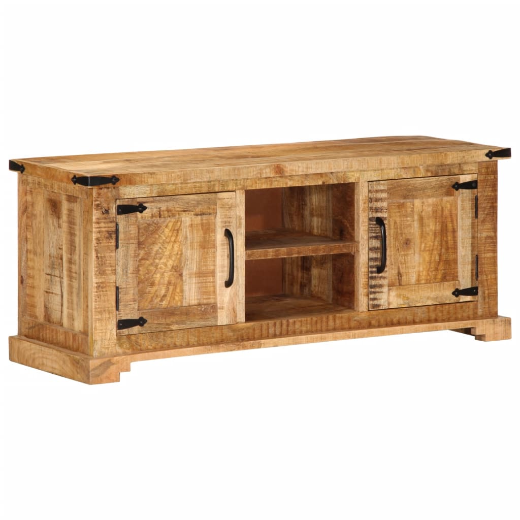Έπιπλο Τηλεόρασης 110x35x45 εκ. Ακατέργαστο Μασίφ Ξύλο Μάνγκο