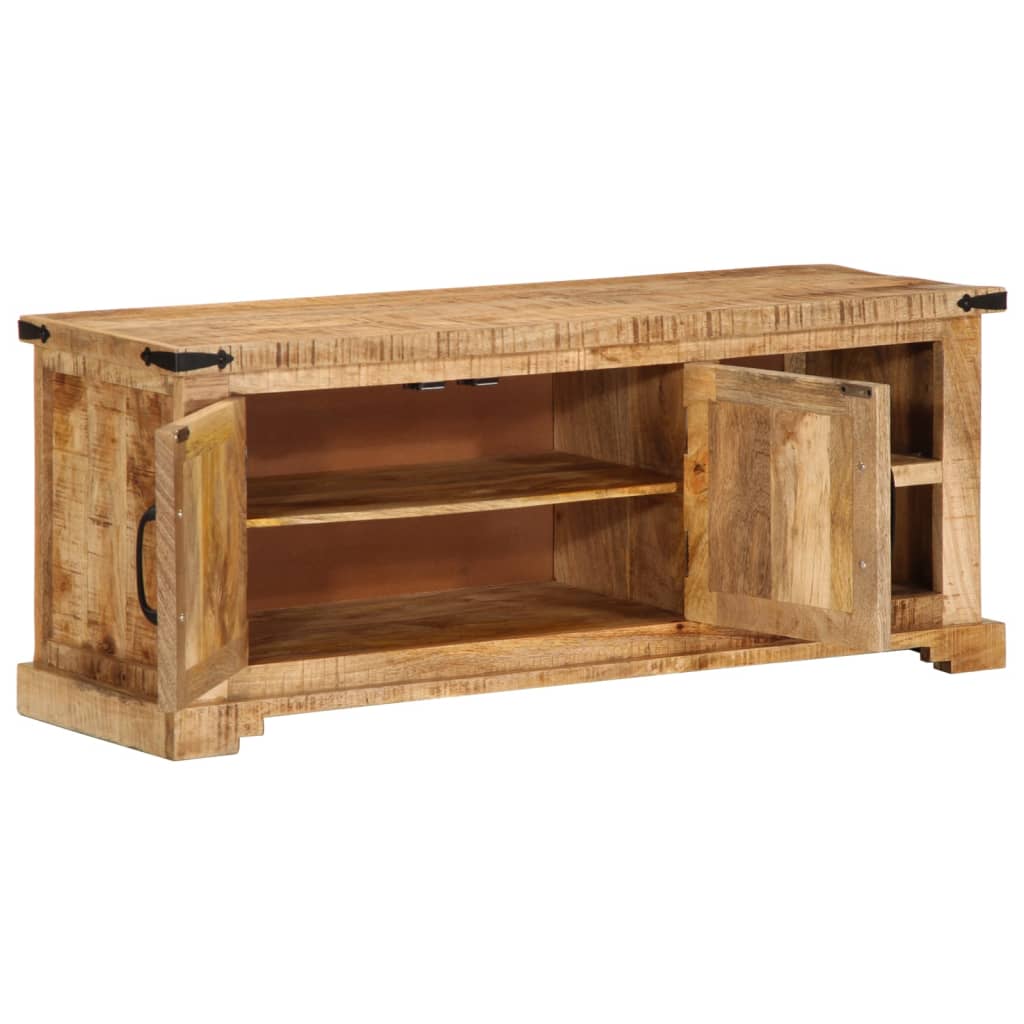 Έπιπλο Τηλεόρασης 110x35x45 εκ. Ακατέργαστο Μασίφ Ξύλο Μάνγκο