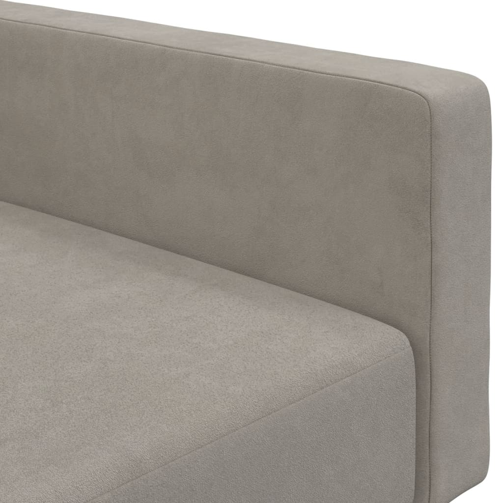 Καναπές Κρεβάτι Διθέσιος Ανοιχτό Γκρι Βελούδινος