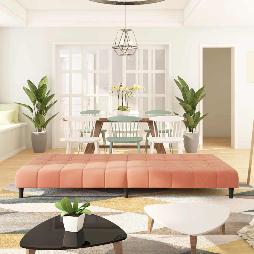 Καναπές Κρεβάτι Διθέσιος Ροζ Βελούδινος