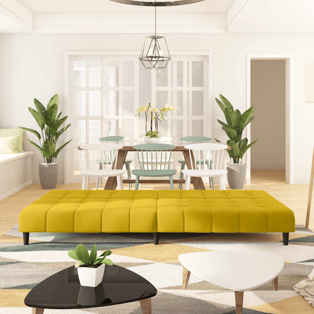 Καναπές Κρεβάτι Διθέσιος Κίτρινος Βελούδινος