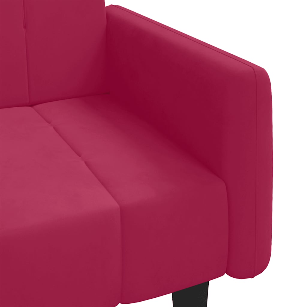 Καναπές Κρεβάτι Διθέσιος Μπορντό Βελούδινος - Pakobazaar