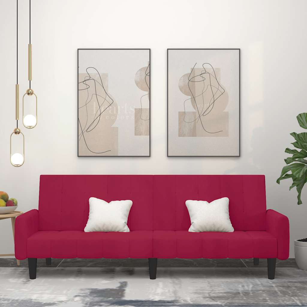Καναπές Κρεβάτι Διθέσιος Μπορντό Βελούδινος - Pakobazaar