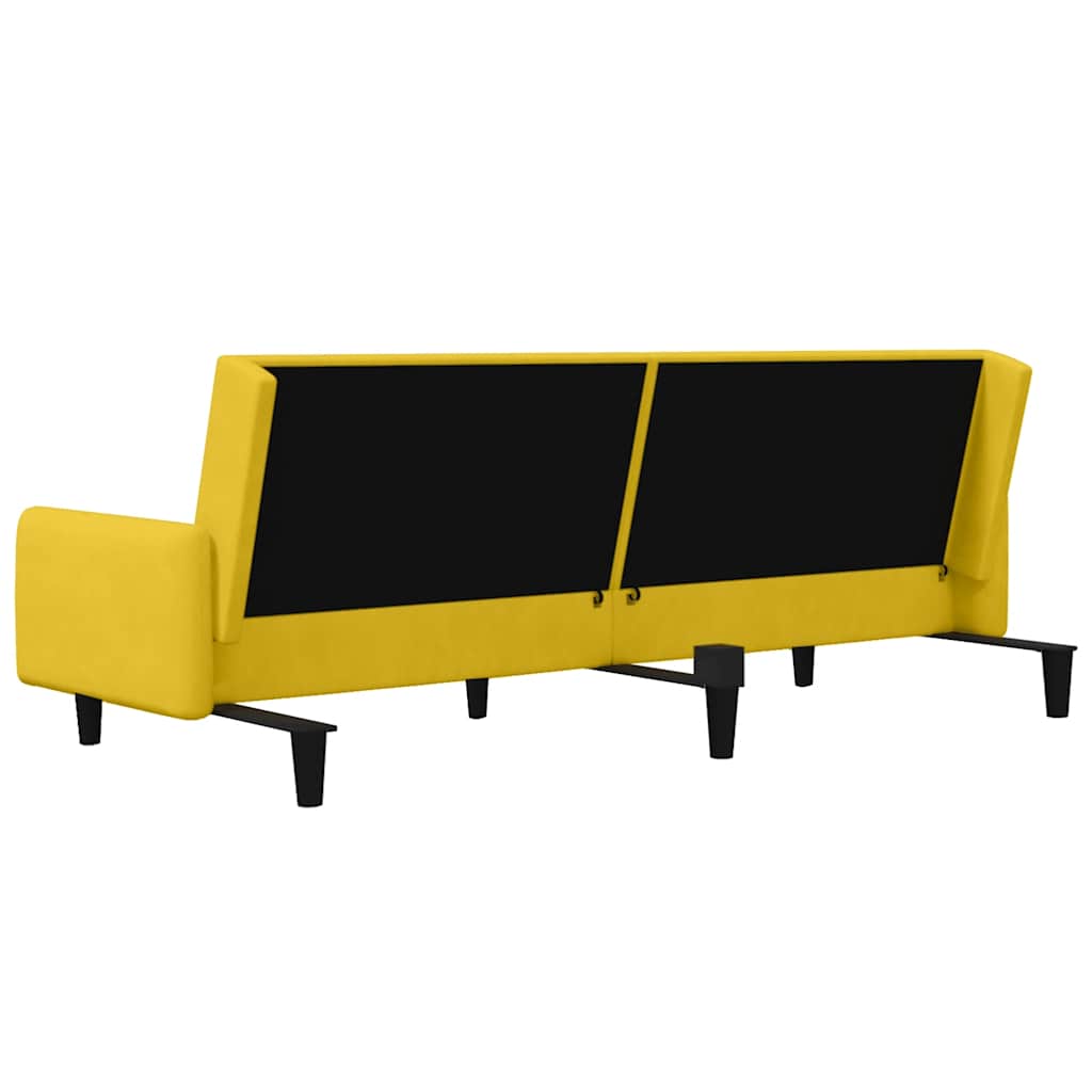 Καναπές Κρεβάτι Διθέσιος Κίτρινος Βελούδινος - Pakobazaar