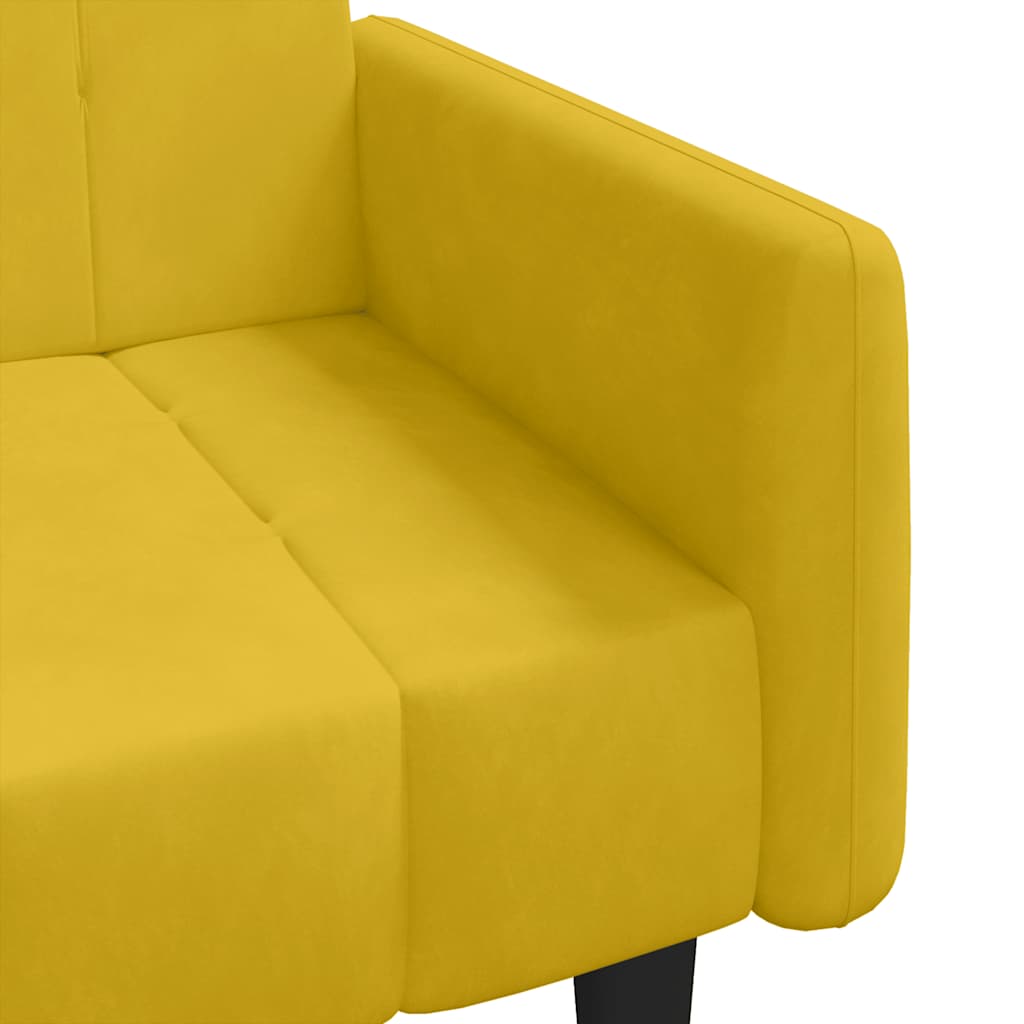 Καναπές Κρεβάτι Διθέσιος Κίτρινος Βελούδινος - Pakobazaar