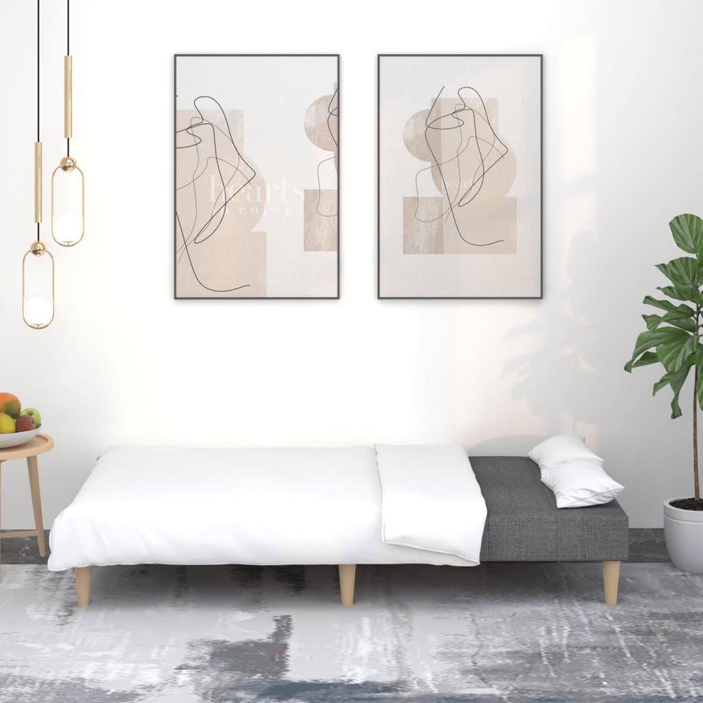 Καναπές Κρεβάτι Διθέσιος Σκούρο Γκρι Υφασμάτινος