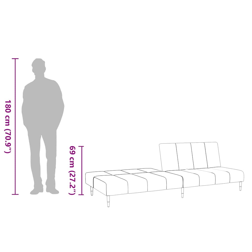 Καναπές Κρεβάτι Διθέσιος Ανοιχτό Γκρι Βελούδινος