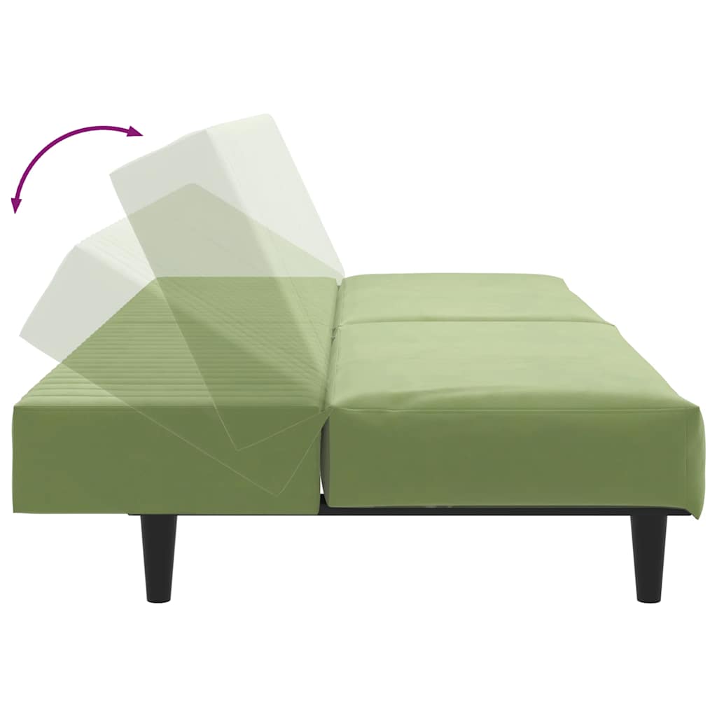 Καναπές Κρεβάτι Διθέσιος Ανοιχτό Πράσινο Βελούδινος