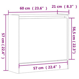 Παπουτσοθήκη Sonoma Δρυς 60x21x57 εκ. από Επεξεργασμένο Ξύλο - Pakobazaar