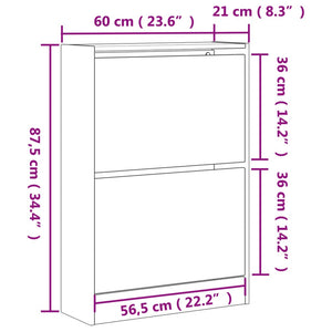 Παπουτσοθήκη Sonoma Δρυς 60x21x87,5 εκ. από Επεξεργασμένο Ξύλο