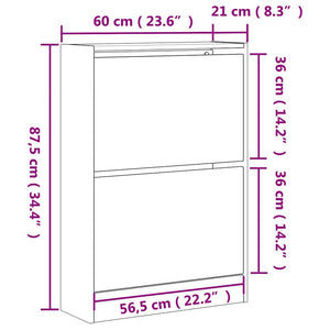 Παπουτσοθήκη Καπνιστή Δρυς 60x21x87,5 εκ. από Επεξεργ. Ξύλο