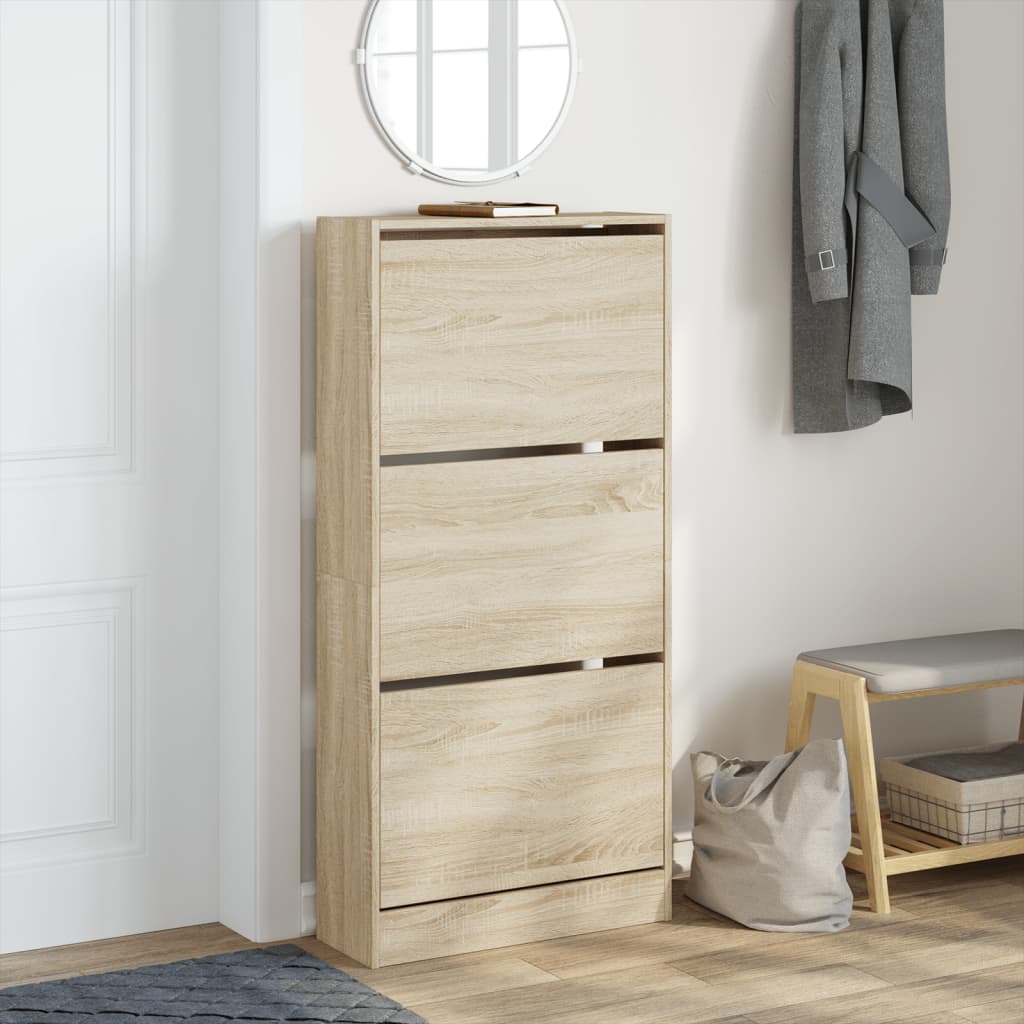 Παπουτσοθήκη Sonoma Δρυς 60x21x125,5 εκ. από Επεξεργασμένο Ξύλο
