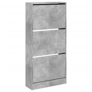 Παπουτσοθήκη Γκρι Σκυροδέματος60x21x125,5εκ. Επεξεργασμένο Ξύλο