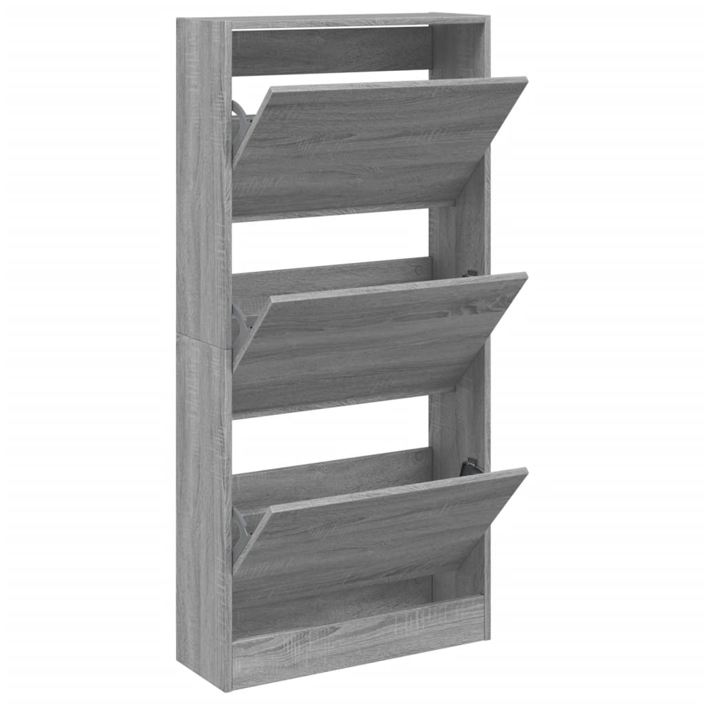 Παπουτσοθήκη Γκρι Sonoma 60x21x125,5 εκ. από Επεξεργ. Ξύλο