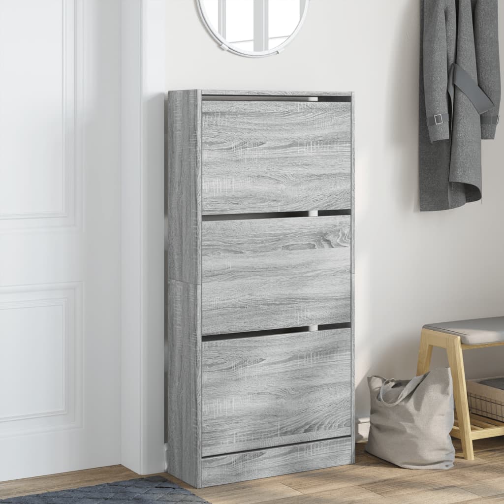 Παπουτσοθήκη Γκρι Sonoma 60x21x125,5 εκ. από Επεξεργ. Ξύλο