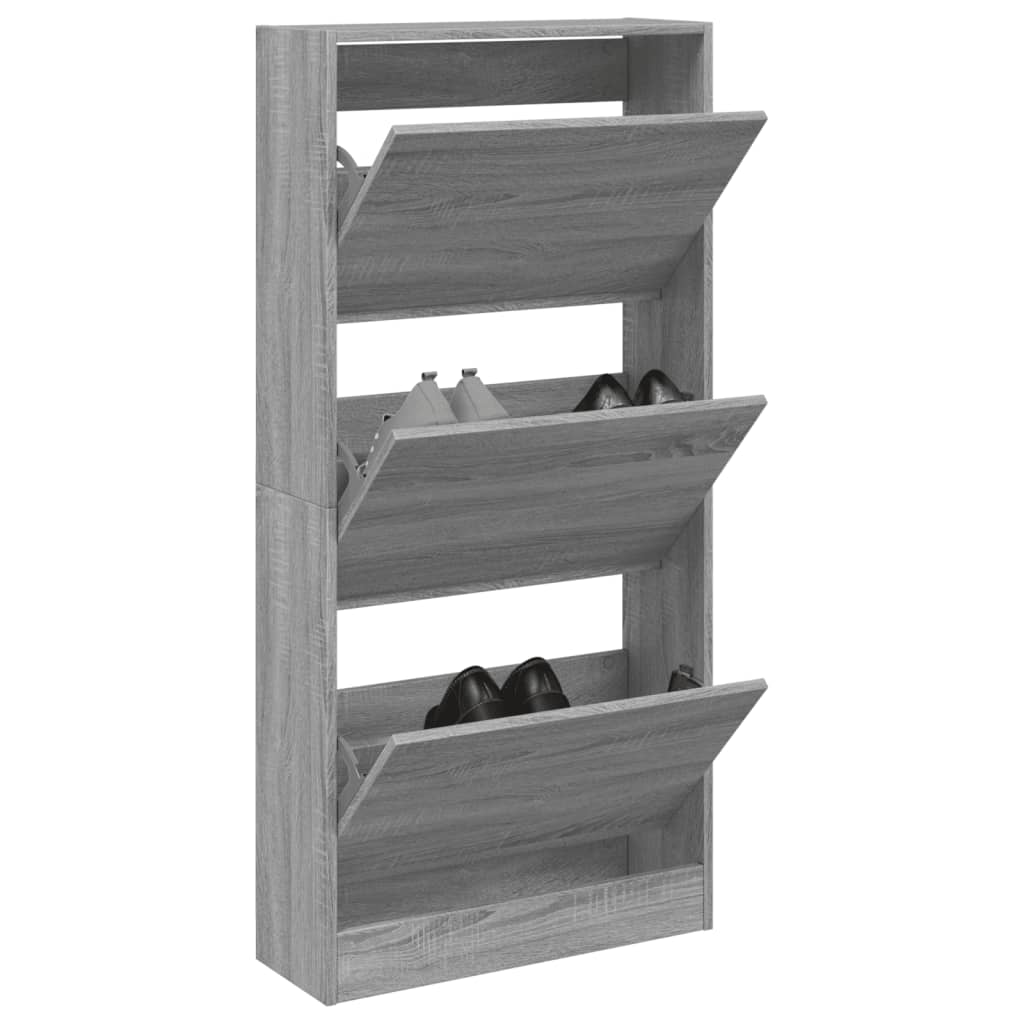 Παπουτσοθήκη Γκρι Sonoma 60x21x125,5 εκ. από Επεξεργ. Ξύλο